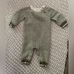 Cat and Jack green newborn sweater onesie romper